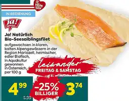 Billa Ja! Natürlich Bio-Seesaiblingsfilet Angebot