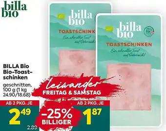 Billa BILLA BIO Bio-Toast- schinken Angebot