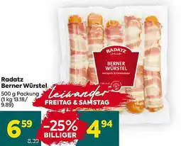 Billa Radatz Berner Würstel Angebot