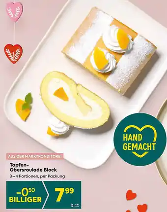 Billa Topfen- Obersroulade Block Angebot