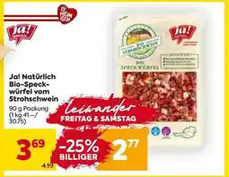 Billa Ja! Natürlich Bio-Speckwürfel vom Strohschwein Angebot