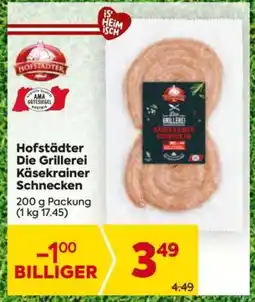 Billa Hofstädter Die Grillerei Käsekrainer-Schnecken Angebot