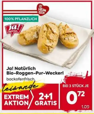 Billa Ja! Natürlich Bio-Roggen-Pur-Weckerl Angebot