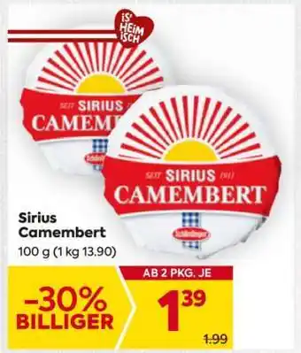 Billa Sirius Camembert Angebot