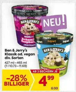 Billa Ben & Jerry's Klassik od. vegan div. Sorten Angebot