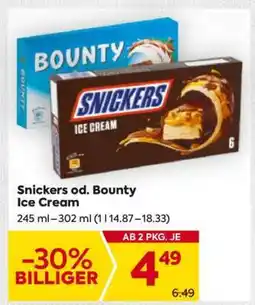 Billa Snickers od. Bounty Ice Cream Angebot
