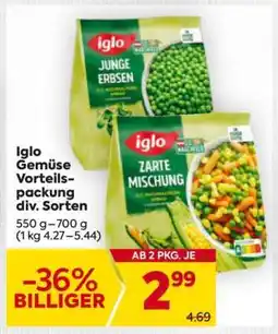 Billa Iglo Gemüse Vorteilspackung div. Sorten Angebot