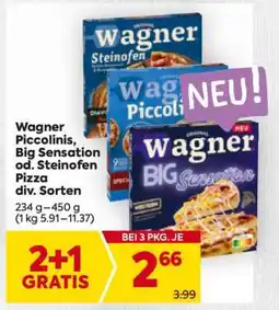 Billa Wagner Piccolinis, Big Sensation od. Steinofen Pizza div. Sorten Angebot