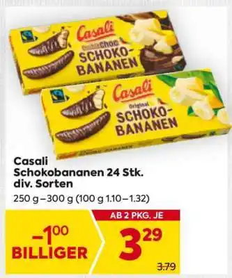 Billa Casali Schokobananen 24 Stk. div. Sorten Angebot