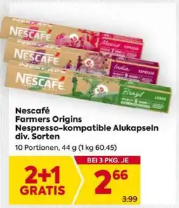 Billa Nescafé Farmers Origins Nespresso-kompatible Alukapseln div. Sorten Angebot