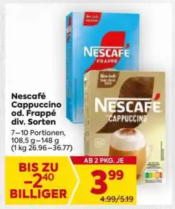 Billa Nescafé Cappuccino od. Frappé div. Sorten Angebot
