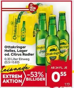 Billa Ottakringer Helles, Lager od. Citrus Radler Angebot