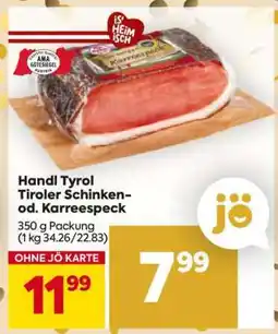 Billa Handl Tyrol Tiroler Schinken- od. Karreespeck Angebot