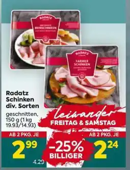 Billa Radatz Schinken div. Sorten Angebot