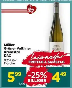 Billa Müller Grüner Veltliner Kremstal DAC Angebot