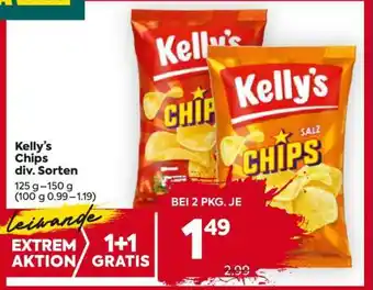 Billa Kelly's Chips div. Sorten Angebot