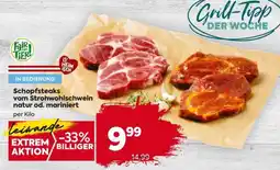 Billa Schopfsteaks vom Strohwohlschwein natur od. mariniert Angebot