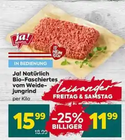Billa Ja! Natürlich Bio-Faschiertes vom Weide-jungrind Angebot