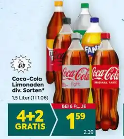 Billa Coca-Cola Limonaden div. Sorten Angebot