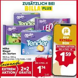 Billa Milka Riegel div. Sorten Angebot