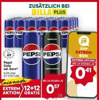 Billa PEPSI COLA od. ZERO Angebot