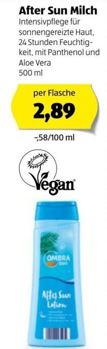 Hofer After Sun Milch Angebot