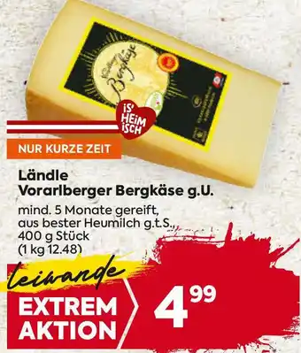 Billa Ländle Vorarlberger Bergkäse g.U. Angebot