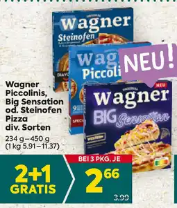 Billa Piccolinis, Big Sensation od. Steinofen Pizza Angebot