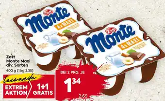 Billa Zott Monte Maxi Angebot