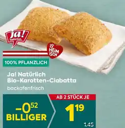 Billa Ja! Natürlich Bio-Karotten-Ciabatta Angebot
