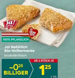 Billa Ja! Natürlich Bio-Vollkornecke Angebot