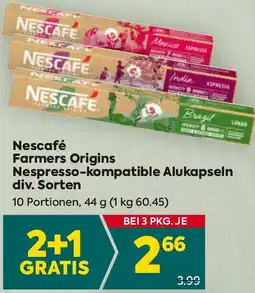 Billa Nescafé Farmers Origins Nespresso-kompatible Alukapseln Angebot