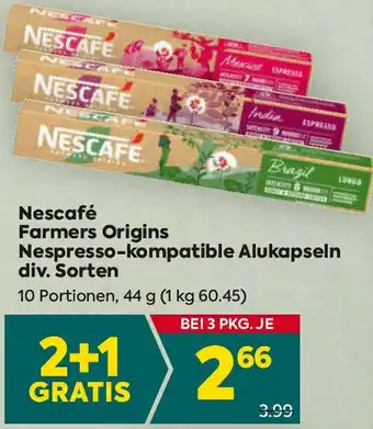 Billa Nescafé Farmers Origins Nespresso-kompatible Alukapseln Angebot