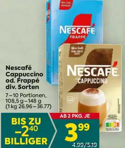 Billa Nescafé Cappuccino od. Frappé Angebot