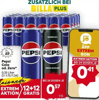 Billa Pepsi Cola od. Zero Angebot