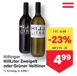 MPreis HillLiter Zweigelt oder Grüner Veltliner Angebot