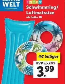 Lidl Schwimmring/Luftmatratze Angebot