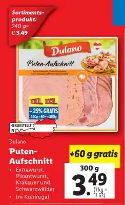 Lidl Dulano Puten-Aufschnitt Angebot