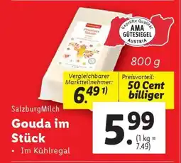 Lidl Gouda im Stück Angebot