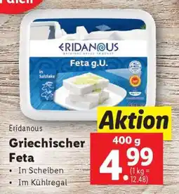 Lidl Eridanous Griechischer Feta Angebot