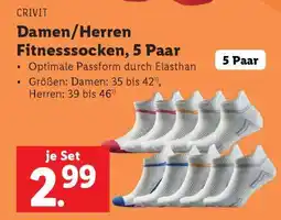 Lidl Damen/Herren Fitnesssocken, 5 Paar Angebot
