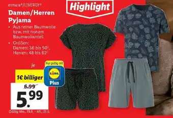 Lidl Damen/Herren Pyjama Angebot