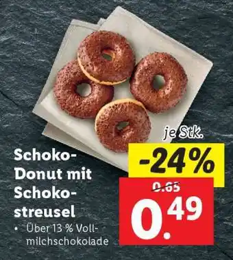 Lidl Schoko-Donut mit Schokostreusel Angebot