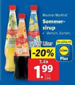 Lidl Mautner Markhof Sommersirup Angebot