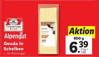 Lidl Alpengut Gouda in Scheiben Angebot