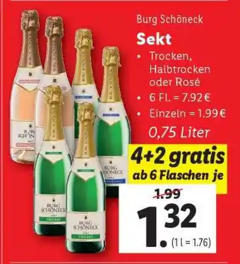 Lidl BURG SCHÖNECK Sekt Angebot