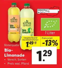 Lidl Römerquelle Bio-Limonade Angebot