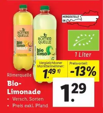 Lidl Römerquelle Bio-Limonade Angebot