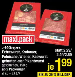 Maximarkt Extrawurst, Krakauer, Polnische, Wiener, Käswurst gebraten oder Pikantwurst Angebot