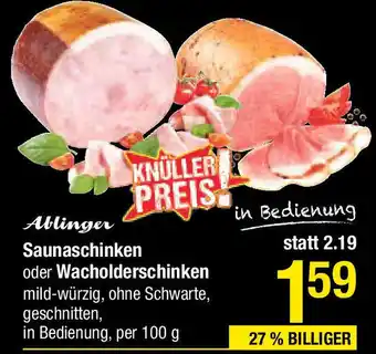 Maximarkt Saunaschinken oder Wacholderschinken Angebot